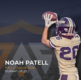 Noah Patell | WR | Class of 2028 | Durant High School | Florida | SAS Athlete Spotlight Graphic