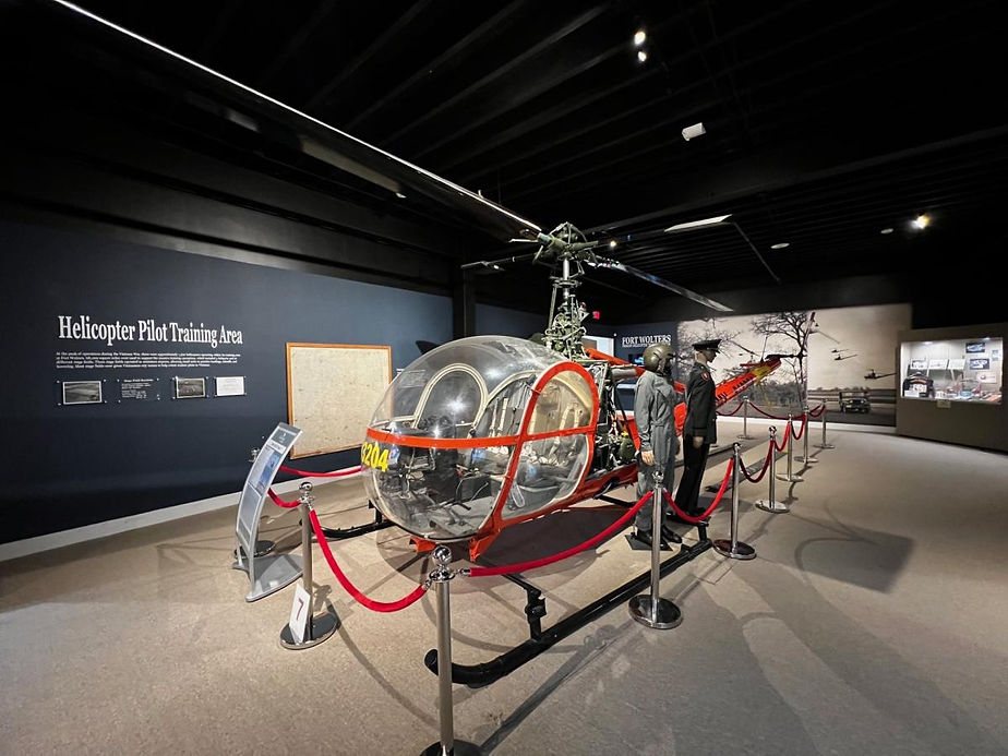 Helicopter Indoor Exhibit at The National Vietnam War Museum