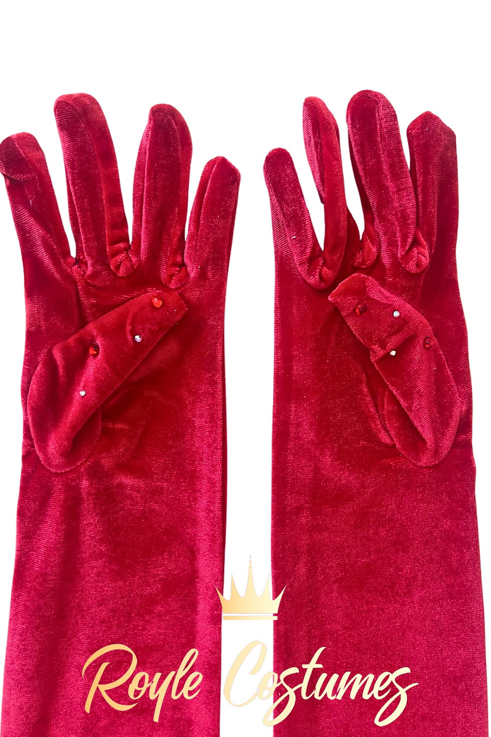 Thumbnail: Festive showgirl gloves crystal detail close-up