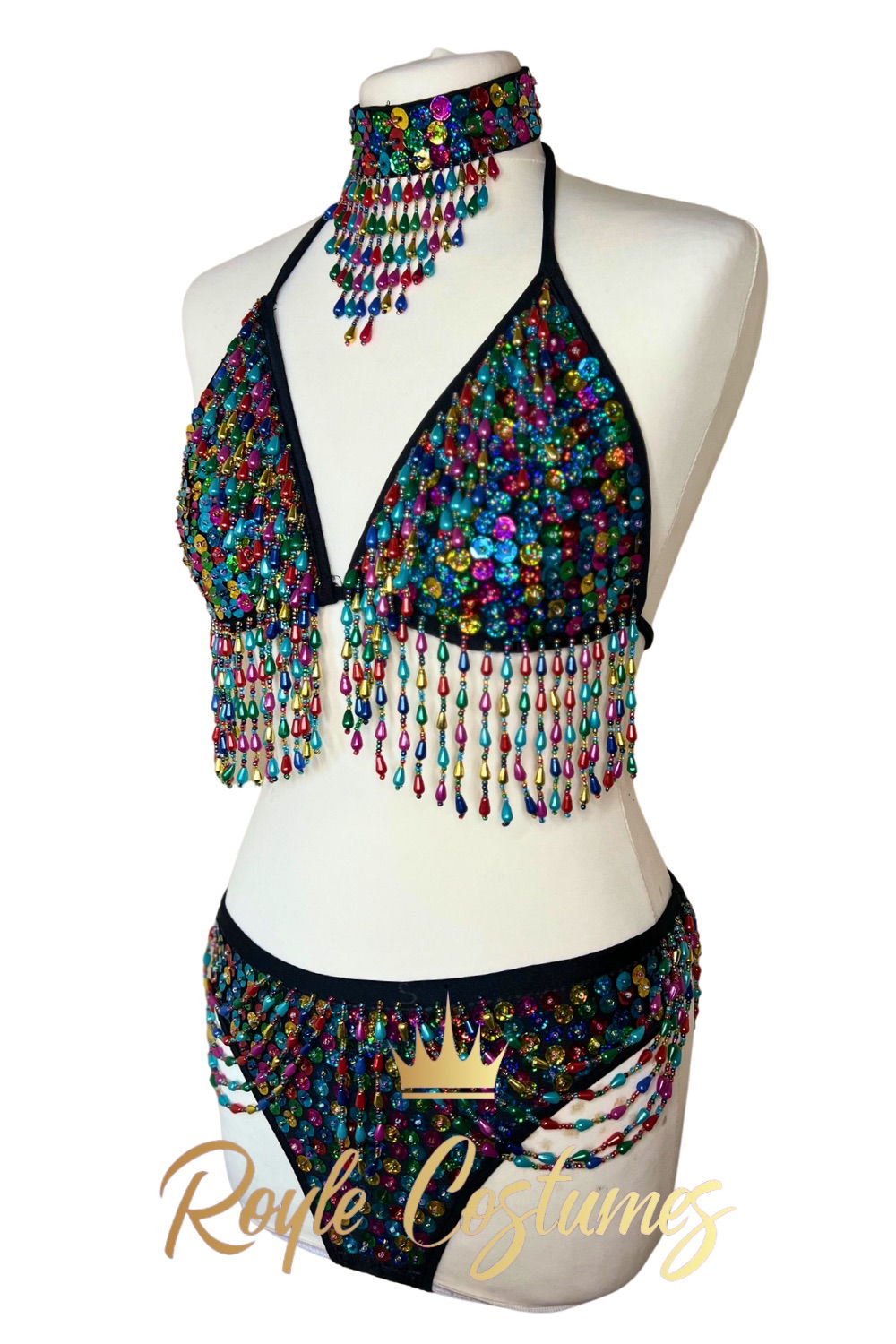 Rainbow Sequin Showgirl Bikini for Showgirl Costume