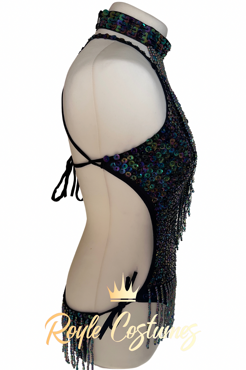 Thumbnail: Black Holographic Sequin Showgirl Costume for Dancers