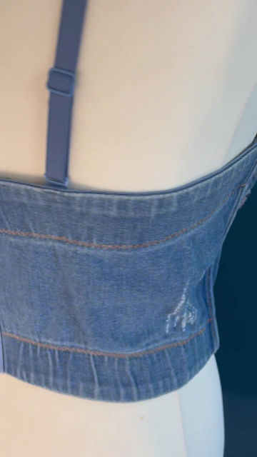 Thumbnail: Denim Embellished Bralet Corset Bustier for Festival Fashion