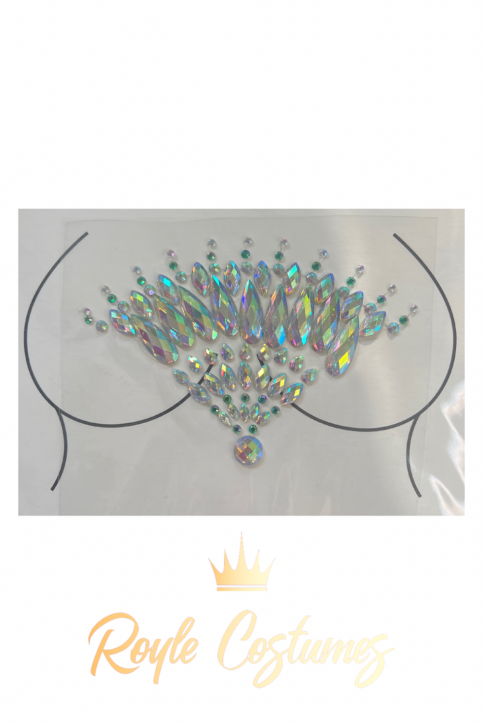Thumbnail: Rhinestone Festival Gem Body Sticker for Chest & Breast Area