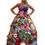 Thumbnail: Statement floral stilt costume for wedding entertainment colourful flower design