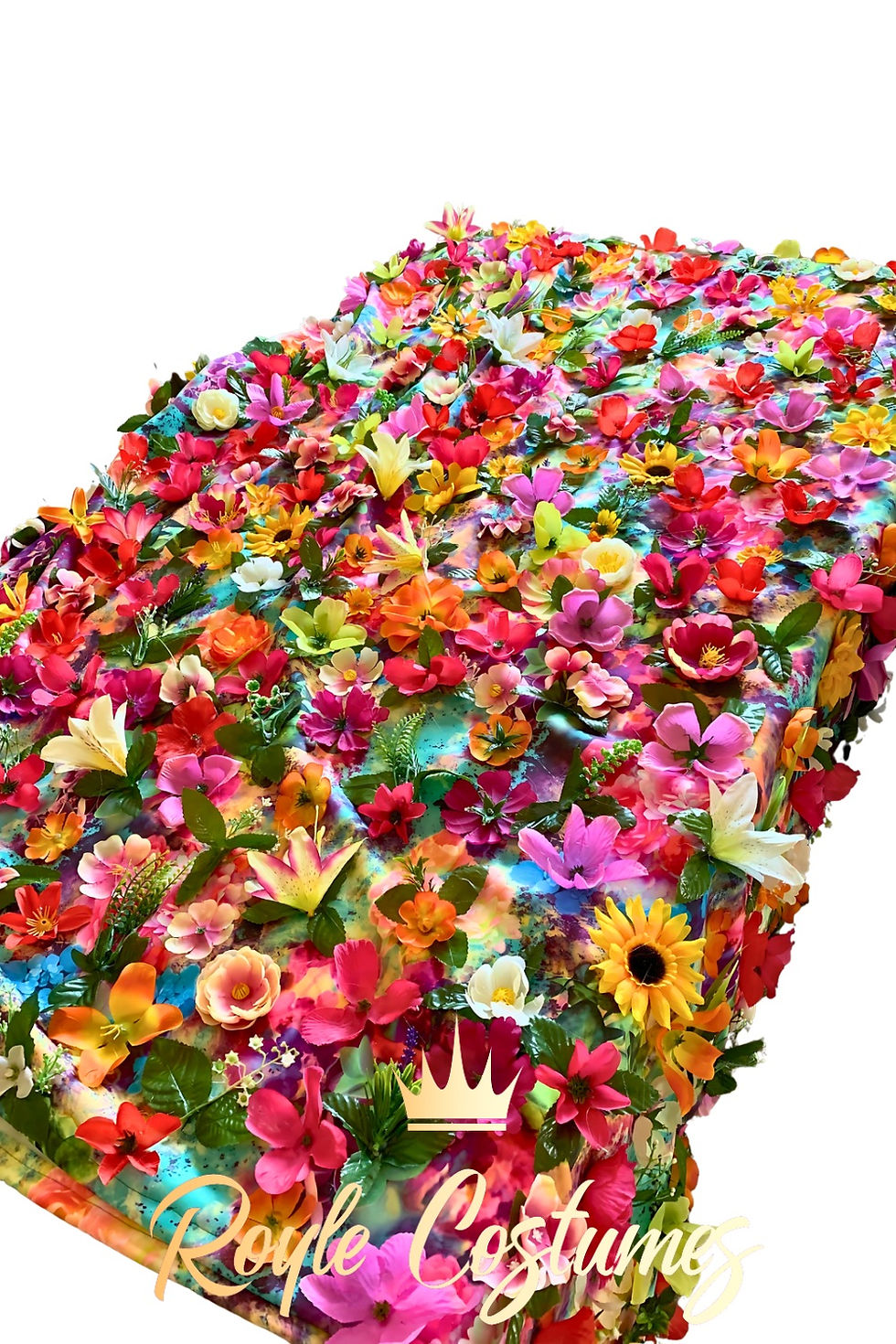 Thumbnail: Statement floral stilt costume design process showing layered floral coverage