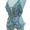 Thumbnail: Holographic Silver Star Sequin Showgirl Leotard - Front View with Tassels