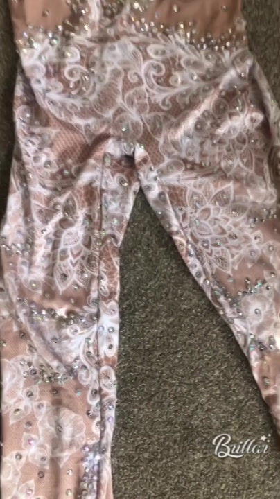 Thumbnail: Professional crystal catsuit lace pattern detail close-up