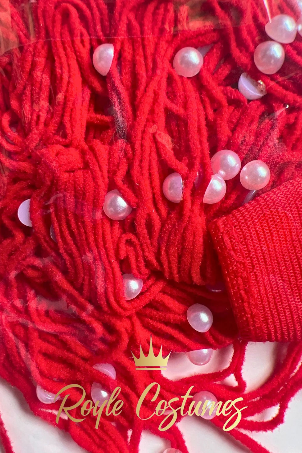 Thumbnail: Wide Rhinestone Pearl Fishnet Tights/ Pantyhose