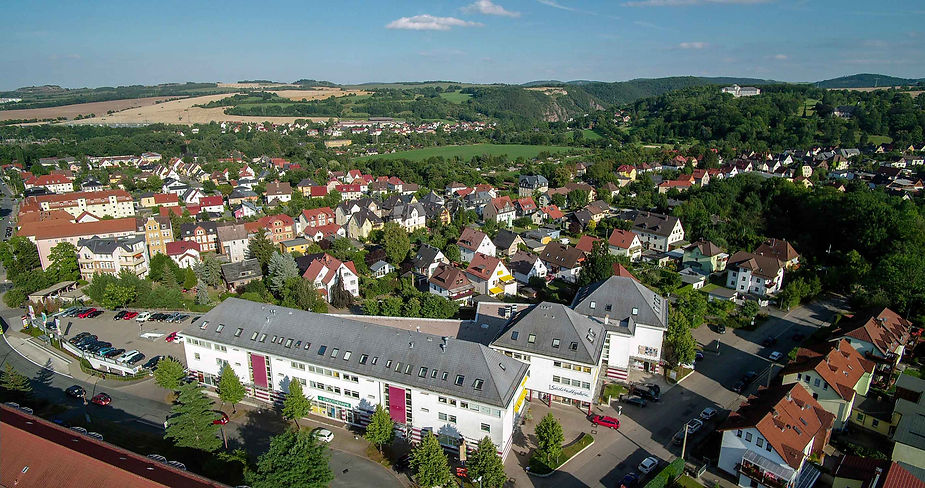 Luftbild vom Zentrum für Ergotherapie in der Südstadtgalerie Saalfeld