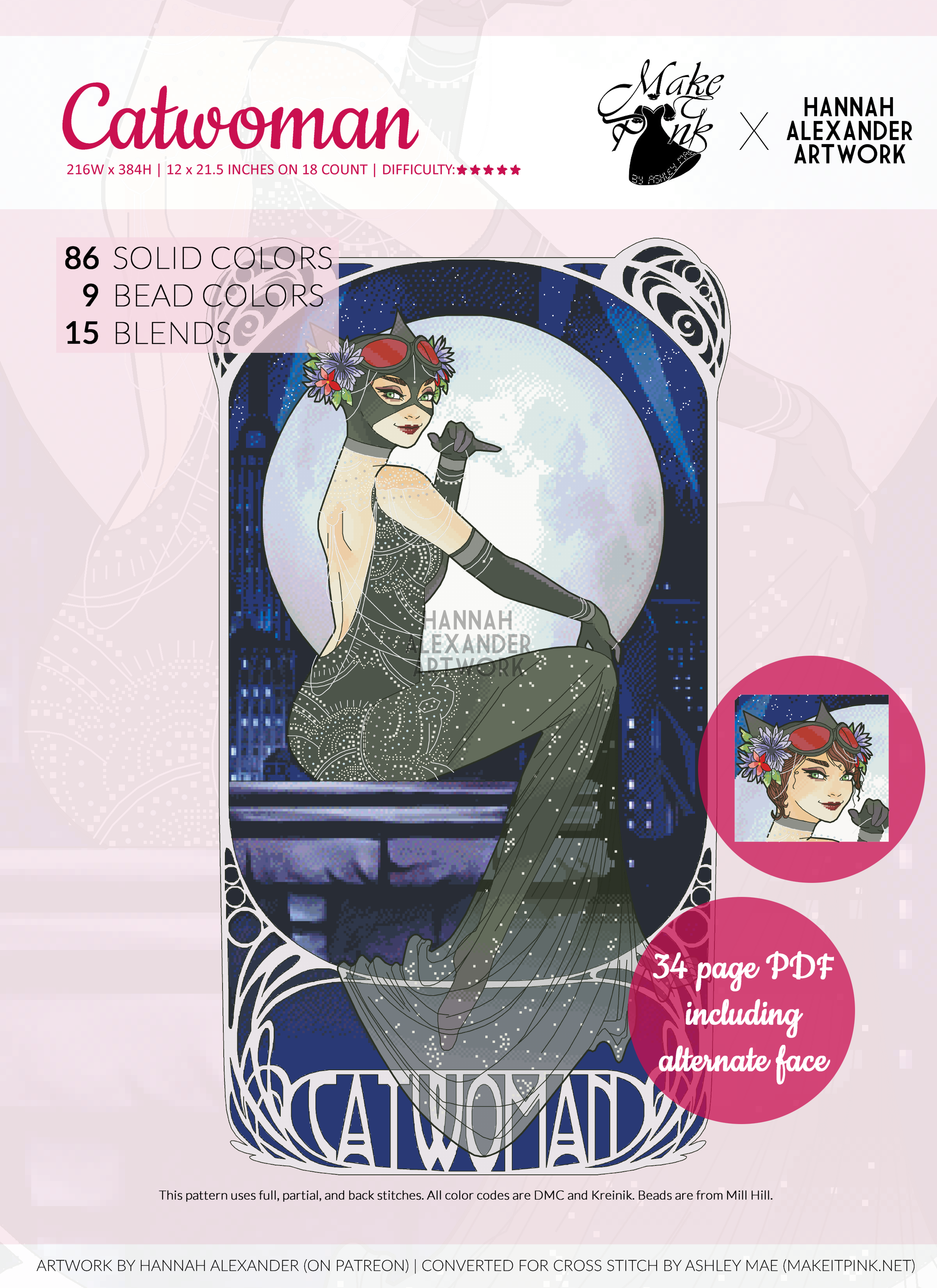 Catwoman in Art Nouveau from Hannah Alexander
