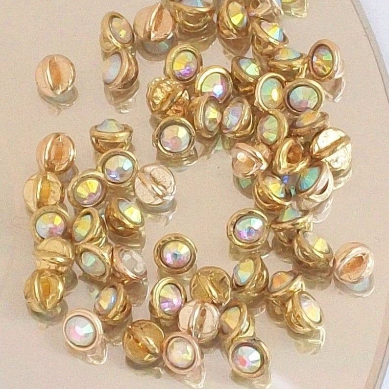 Thumbnail: For Rapunzel - One Baggie of Gold AB Crystal 3mm Crystaletts (One per customer)