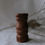Thumbnail: Rare walnut burl wood short taper candle holder