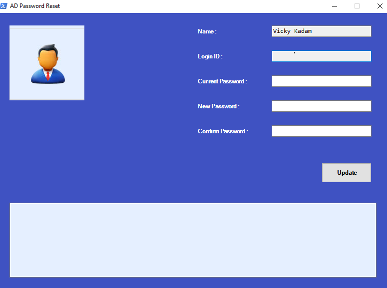 Password reset tool created using PowerShell and Winforms