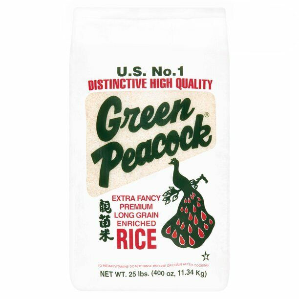 Green peacock XL rice 25 lb