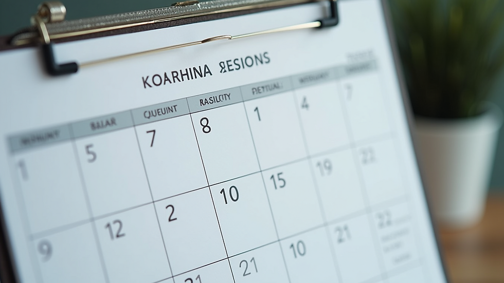 Close-up of a calendar with scheduled coaching sessions