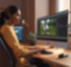 realistic person at pc screen editing video .jpg