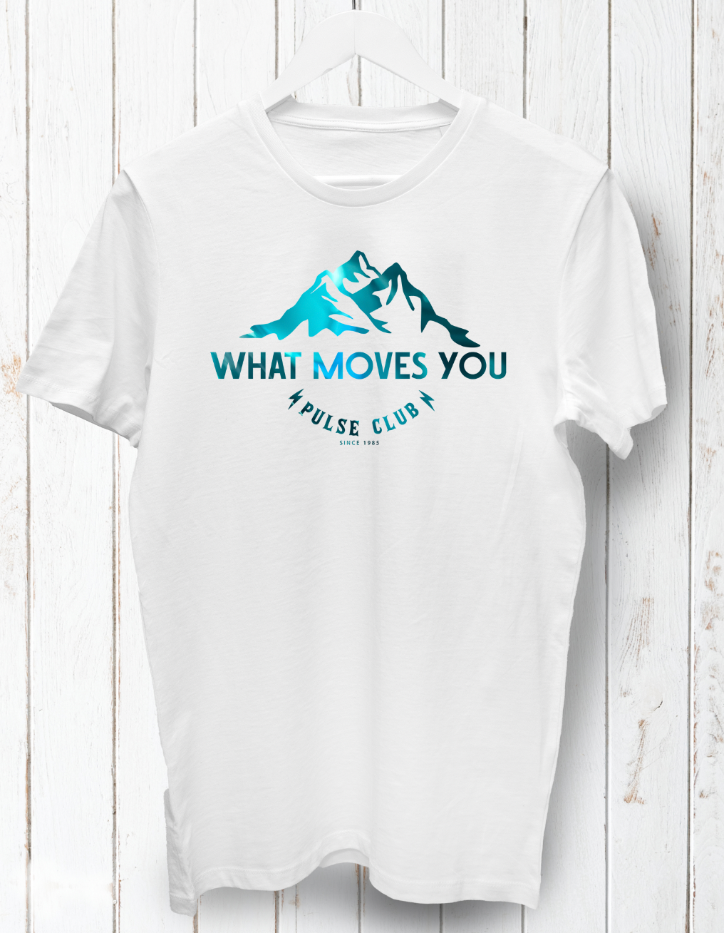 "What Moves You in Teal Foil" White Women's Tee