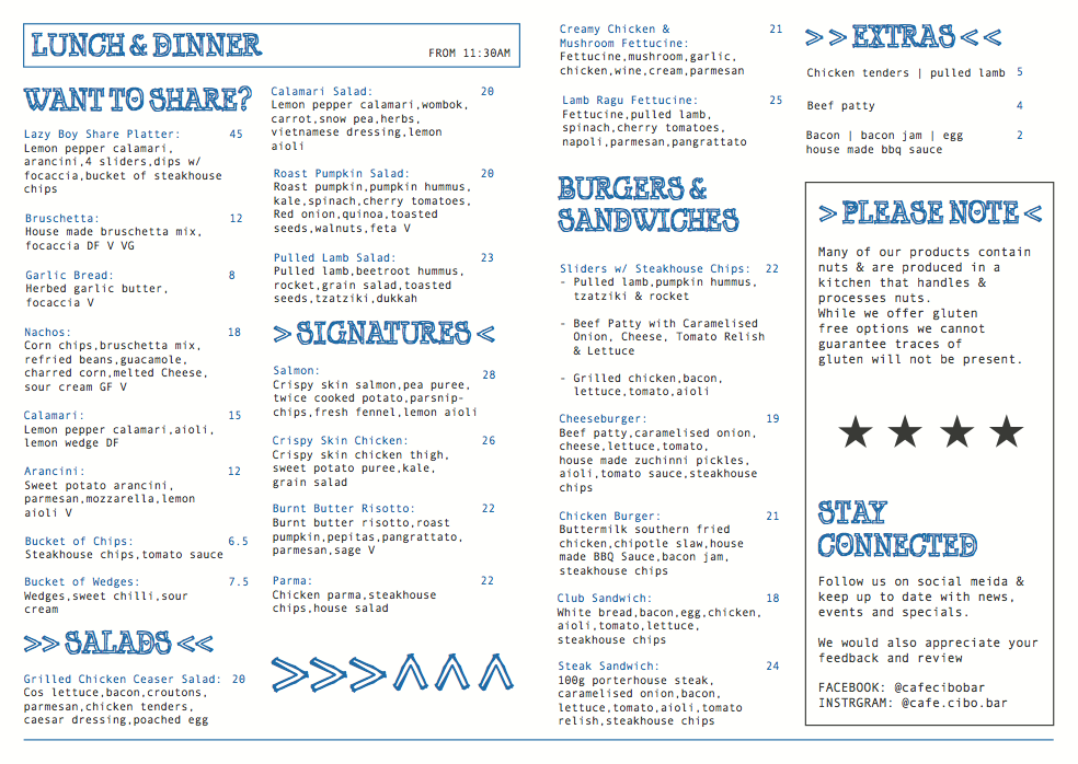cibos restaurant menu cibos restaurant menu