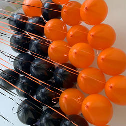 Black and Orange Helium Ceiling Balloons for Halloween party