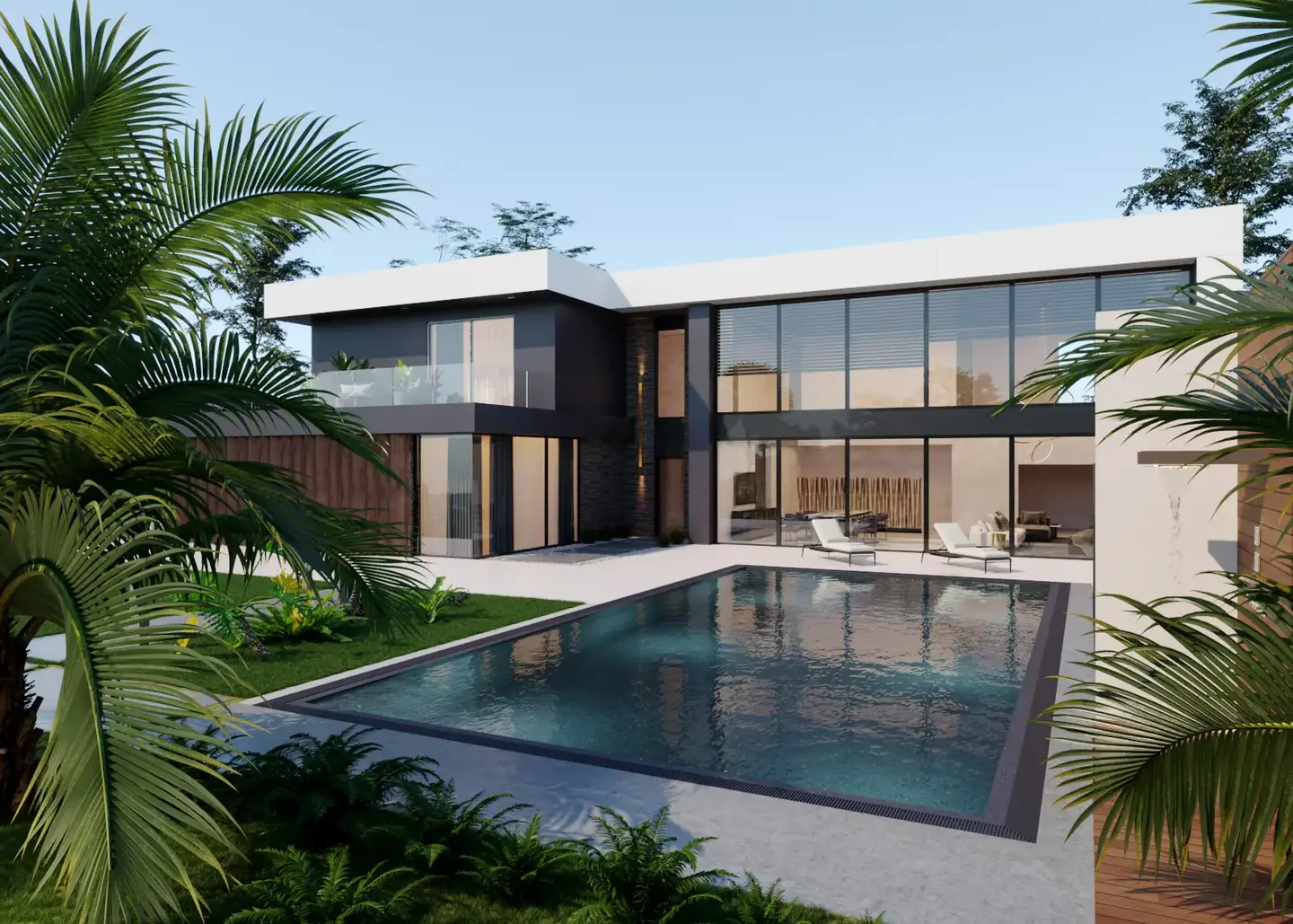 Render of a modern home architectural design by SOIA Design