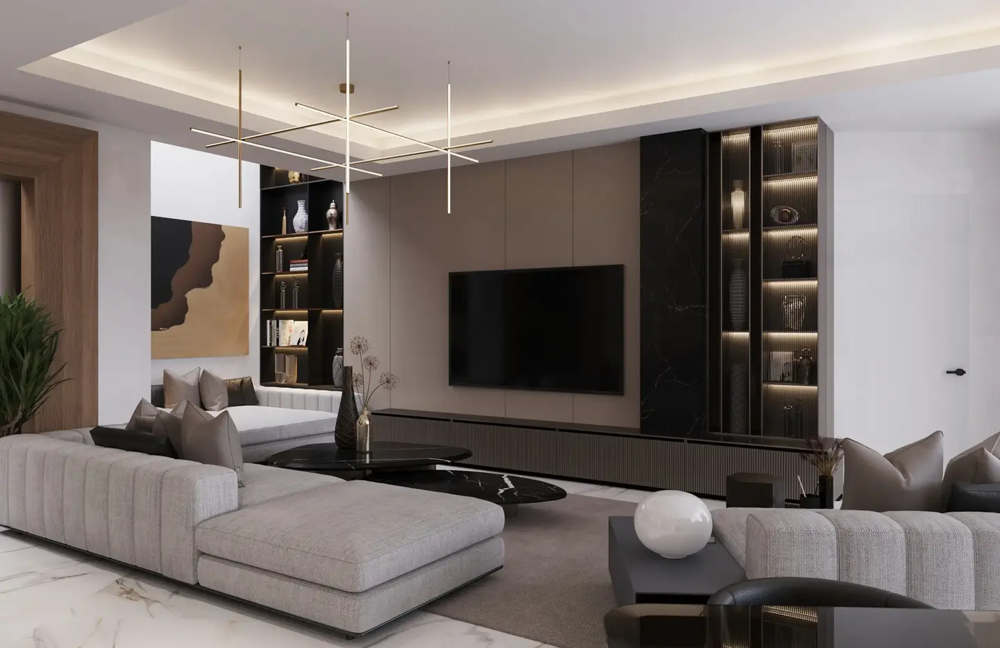 luxurious home TV zone design