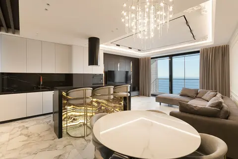 Luxury interior design with sea view