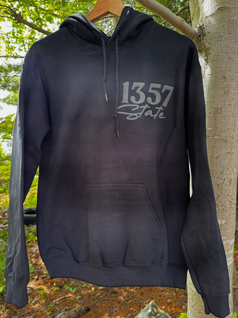 Black on Black State Circle Hoodie
