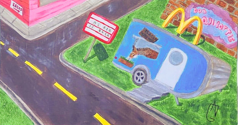 mcdonqui truck oil painting