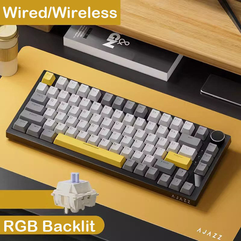 Thumbnail: AJAZZ AK820 Pro Wired&Wireless Mechanical Gaming Keyboard Tri-Mode RGB Backlit H
