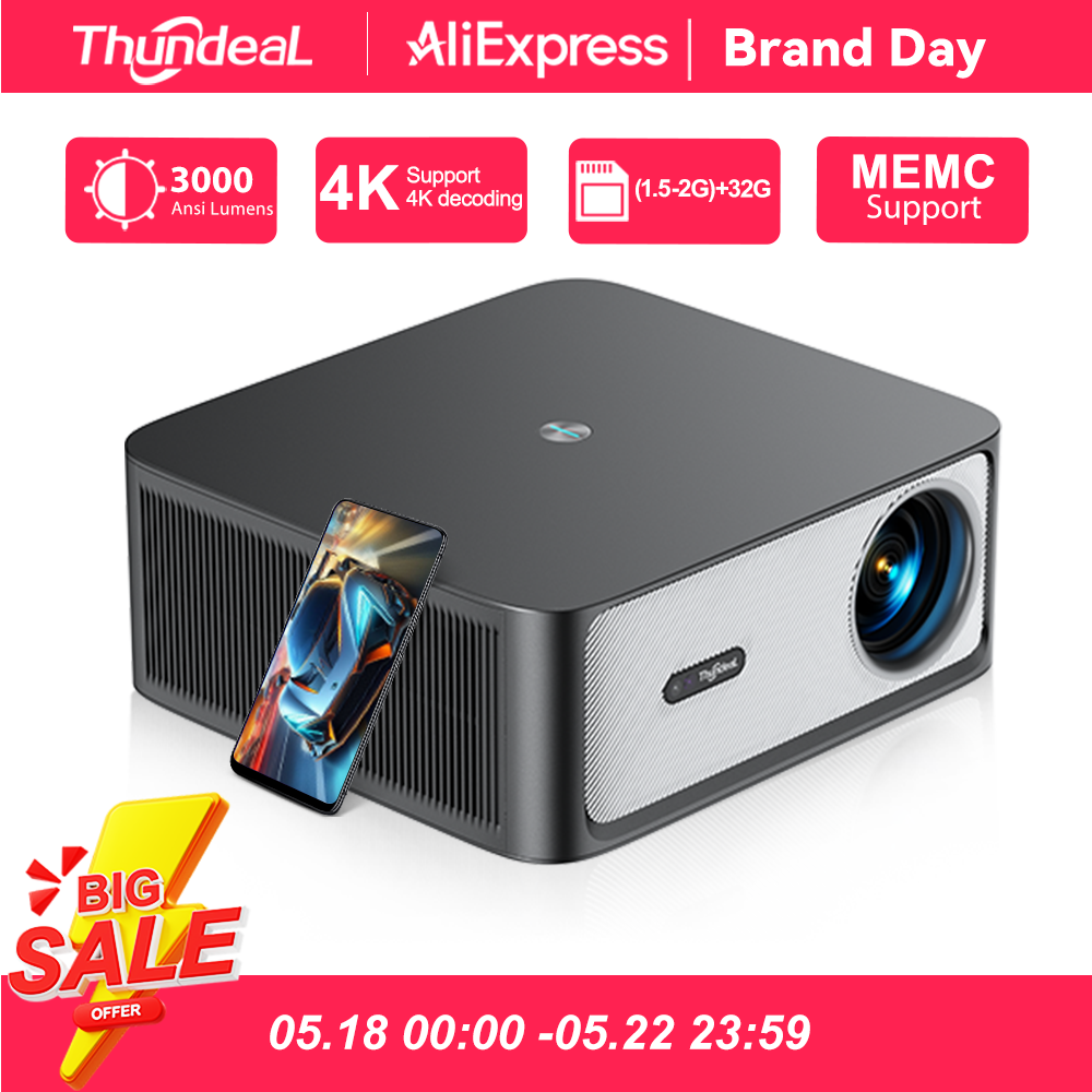 ThundeaL 3000Ansi 4K Full HD Projector TD98Pro 2G 32G Home Theater WiFi Android