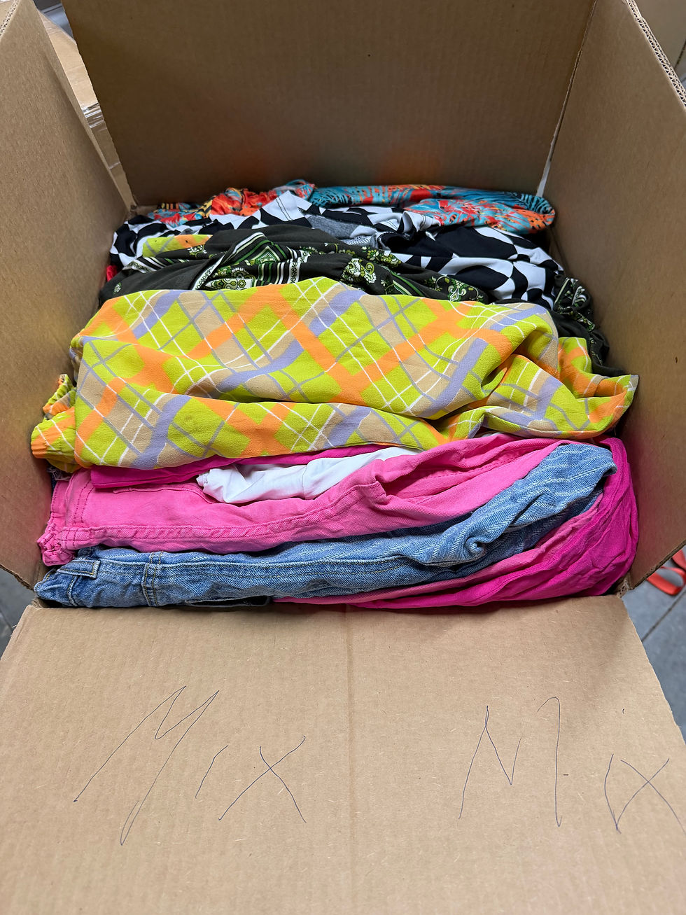 Thumbnail: Box of mixed clothes