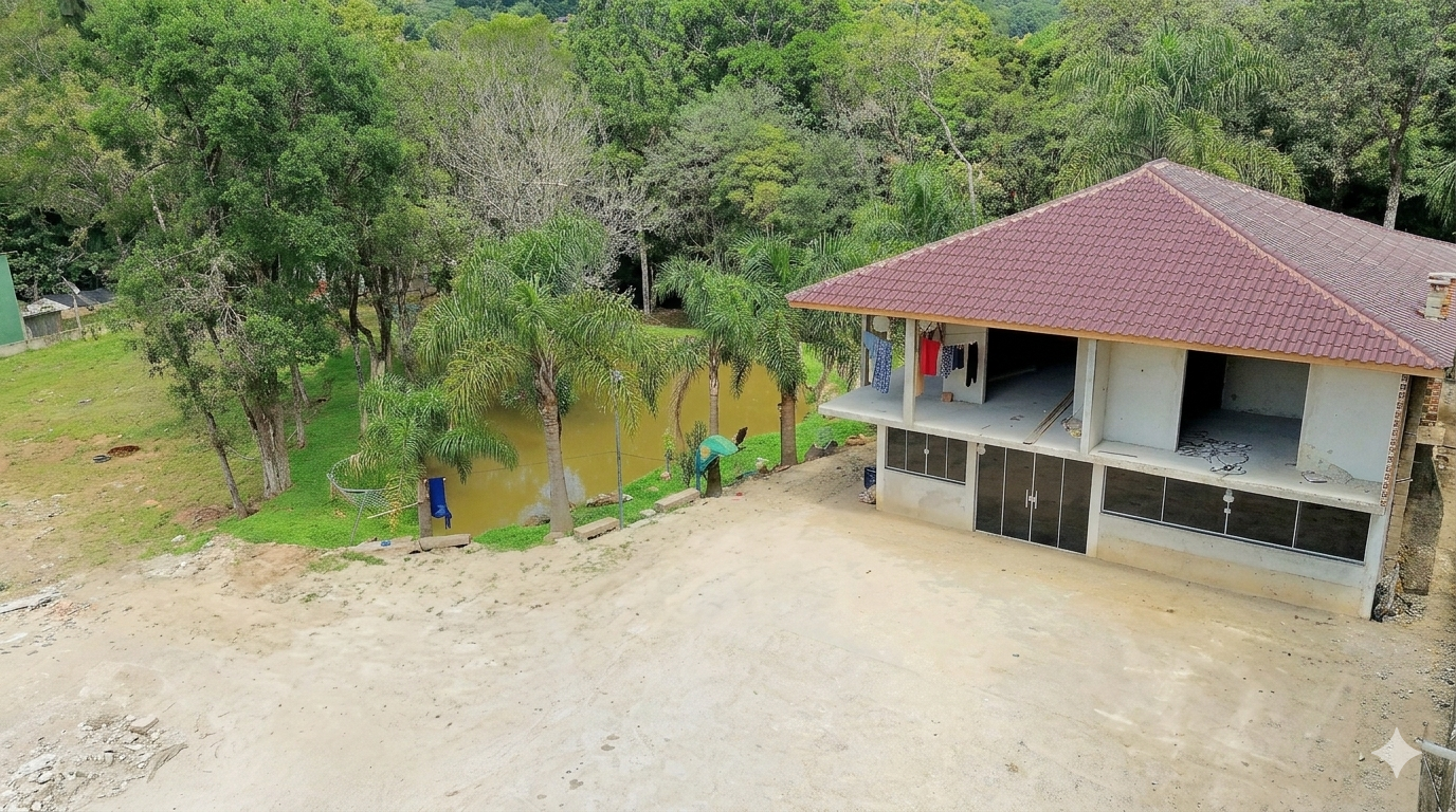 Vista frontal do terreno