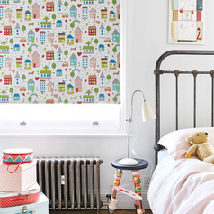 Coloured houses roller blinds