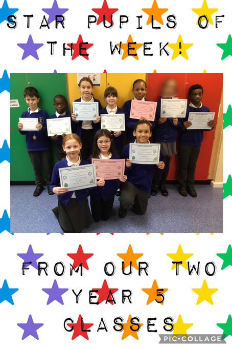 Year 5 - Star Pupils of the Week