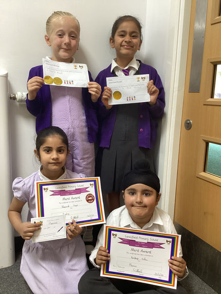 Well done to Yellow class Merit award and Gold card children