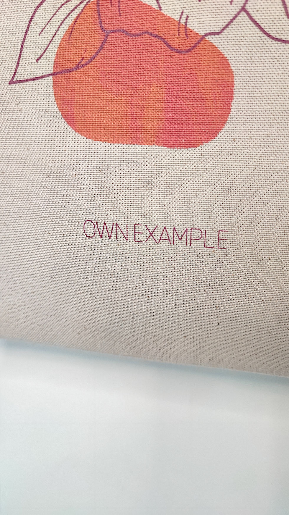 Miniaturbild: Detailansicht Logo - handgemachte Tote Bag