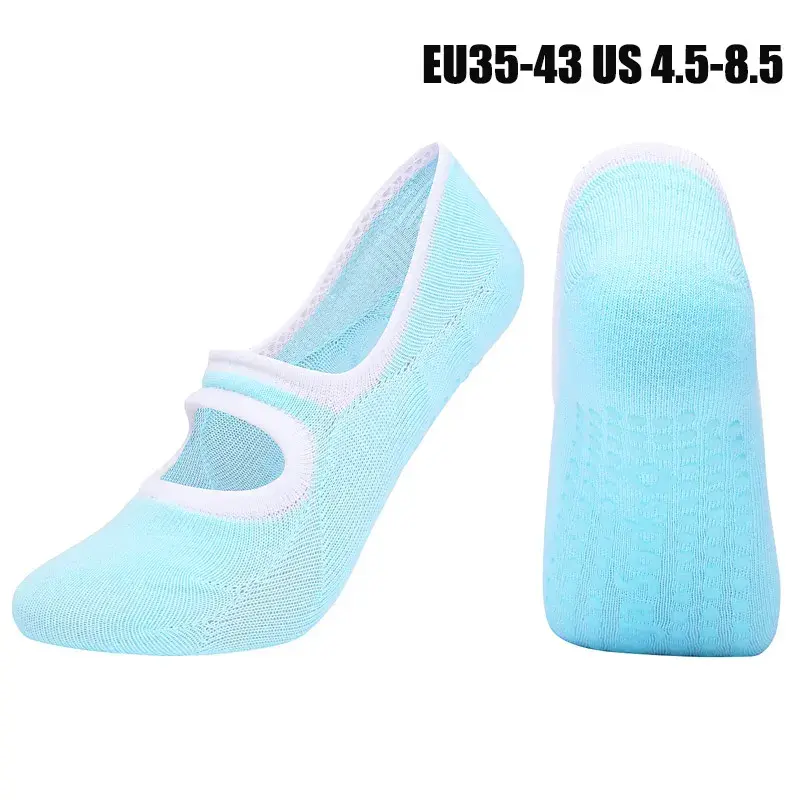 Thumbnail: Customized Women Pilates Socks Anti-Slip Breathable Backless Yoga Socks Ankle