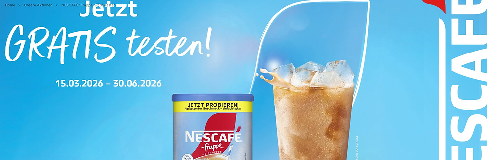 NESCAFÉ frappé Eiskaffee gratis testen – Cashback Aktion mit Geld zurück für die 275g Dose. Alle Infos zu Kaufbeleg-Upload, Erstattung und Nescafe Eiskaffee gratis testen.