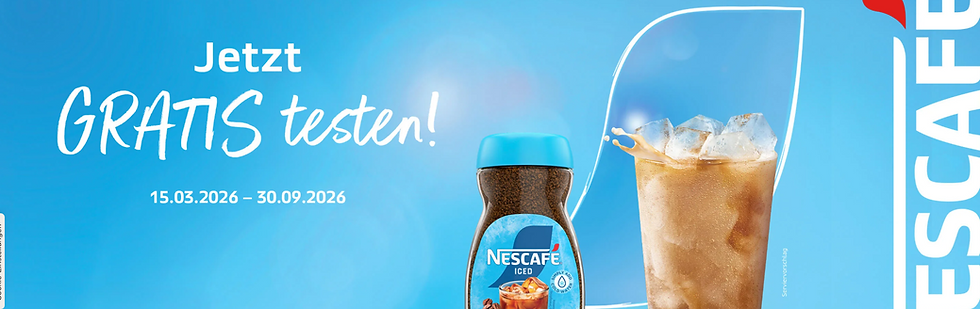 NESCAFÉ Iced Cashback: Nescafe gratis testen – gratis testen, Kassenbon hochladen und Geld zurück als Cashback sichern, Kaufpreis per Überweisung erstattet.