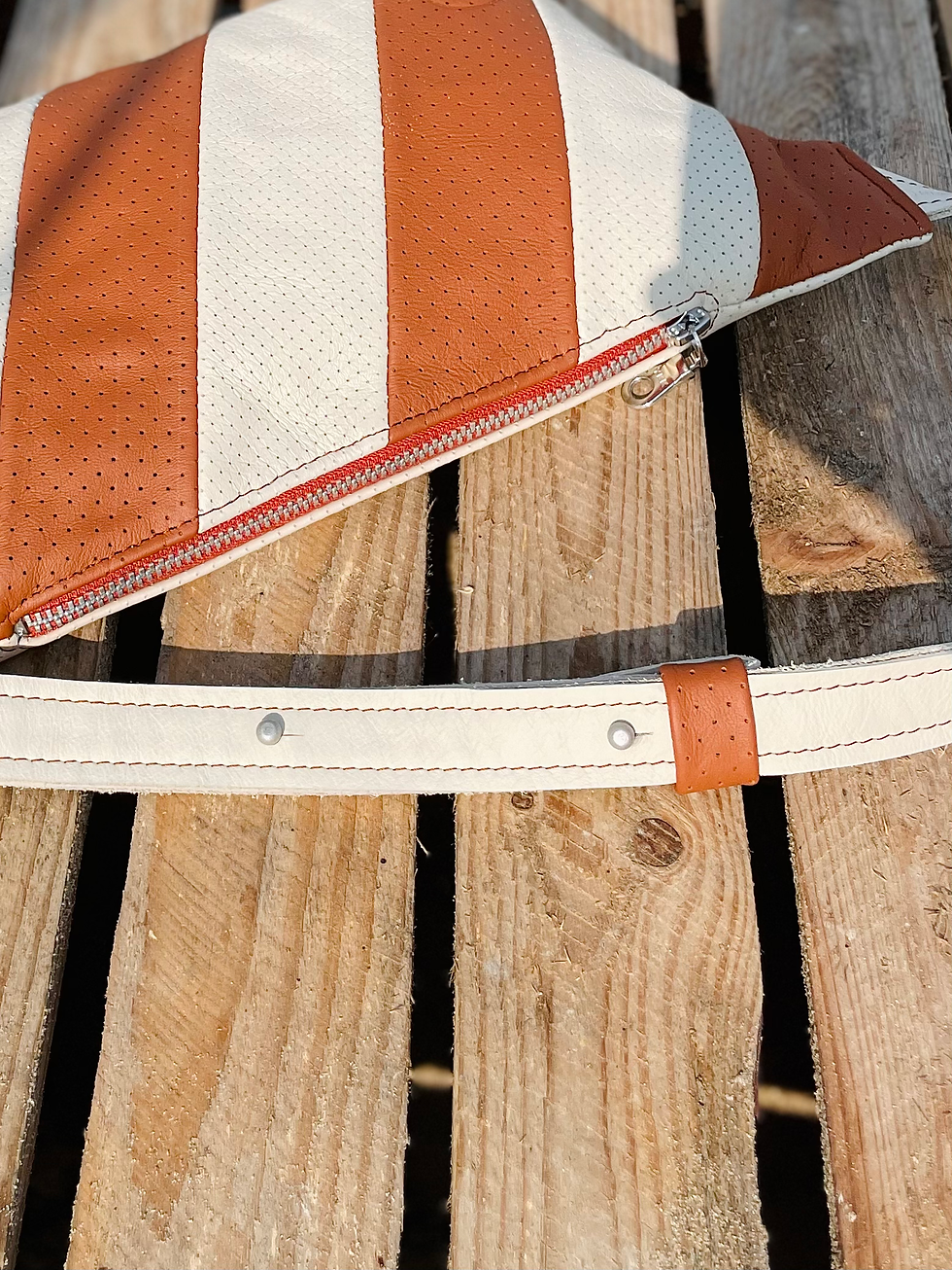 Thumbnail: Fanny pack large CABINE DE PLAGE- COGNAC&CREAM