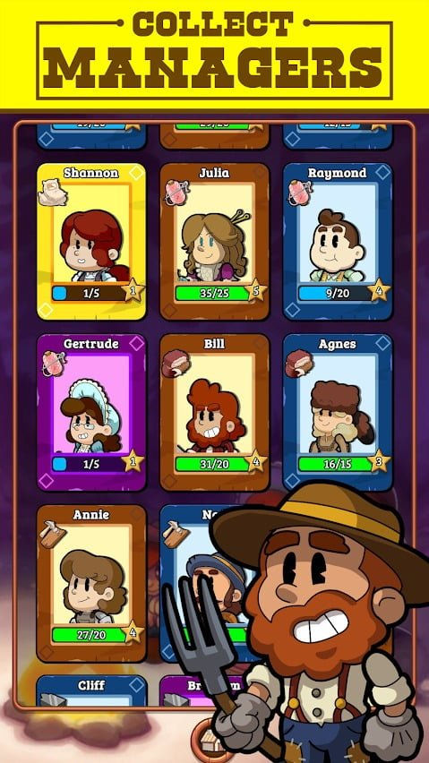 Idle Frontier Tap Town Tycoon managers