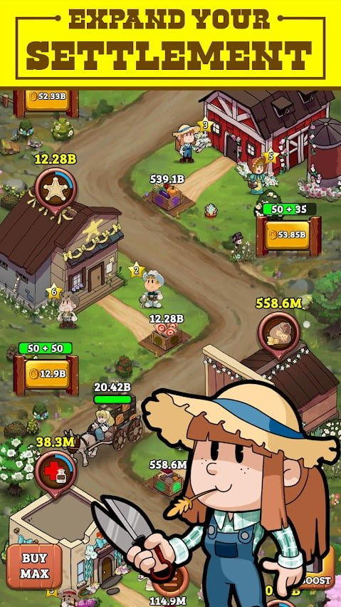 Idle Frontier Tap Town Tycoon gameplay