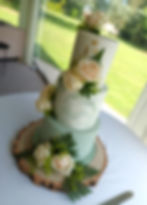 sage green marble wedding cake