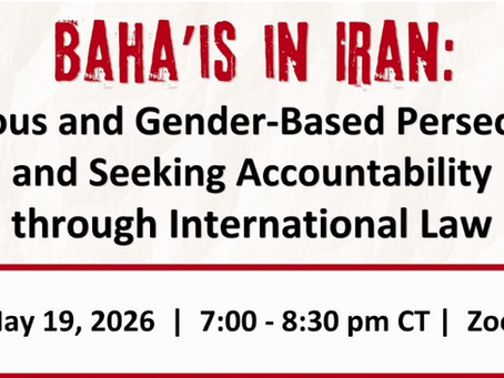 Religious and Gender-Based Persecution in Iran Webinar May 19, 7:00 PM CT