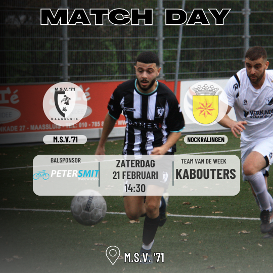 M.S.V.’71 neemt het zaterdag a.s. vol goede moed thuis op tegen NOC Kralingen
