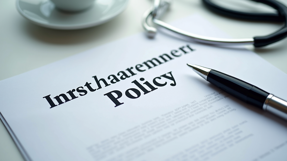 Close-up view of a health insurance policy document