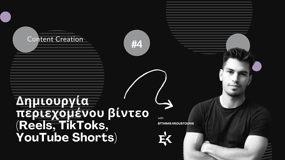 Δημιουργία περιεχομένου βίντεο (Reels, TikToks, YouTube Shorts)