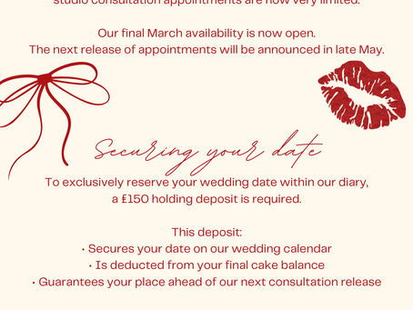 Studio Consultation Availability 🌷
Spring Update