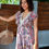 Miniature : Robe mauve dentelle imprimé cachemire