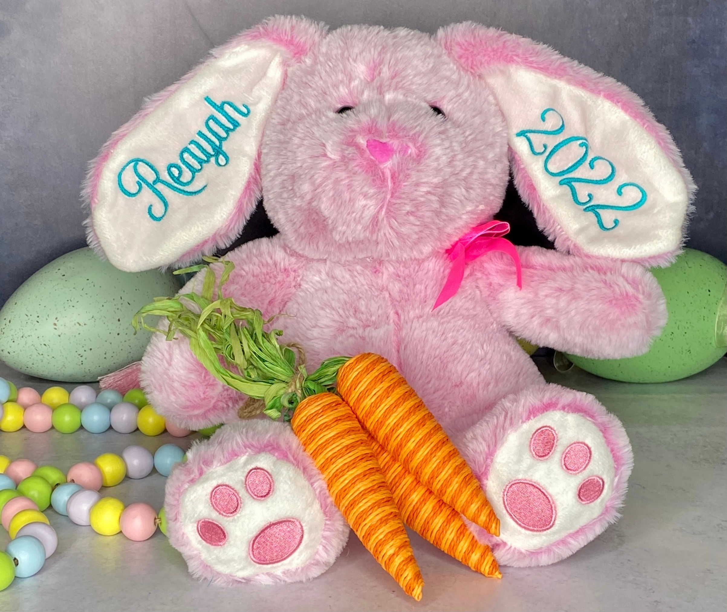 Personalized Stuffed Easter Bunny (FREE EMBROIDERY)